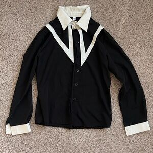 Black and White Button-Up Shirt